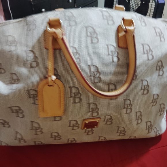 Dooney & Bourke Beige and Brown Signature Tote